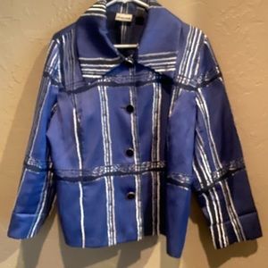 Chico's Dressy Blue Plaid Blazer, Chico's size 3